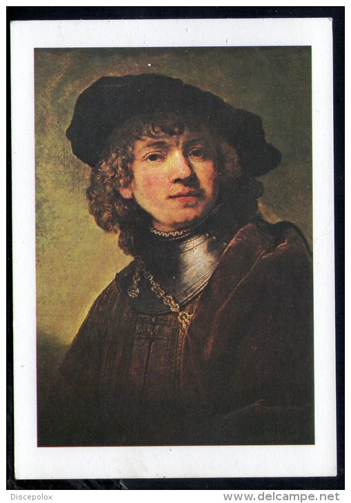 L641 Rembrandt: Autoritratto Giovanile - Self Portrat, Portrait, Bildnis - Firenze, Uffizi - Ed. Casa Red. NIguardia - Pittura & Quadri