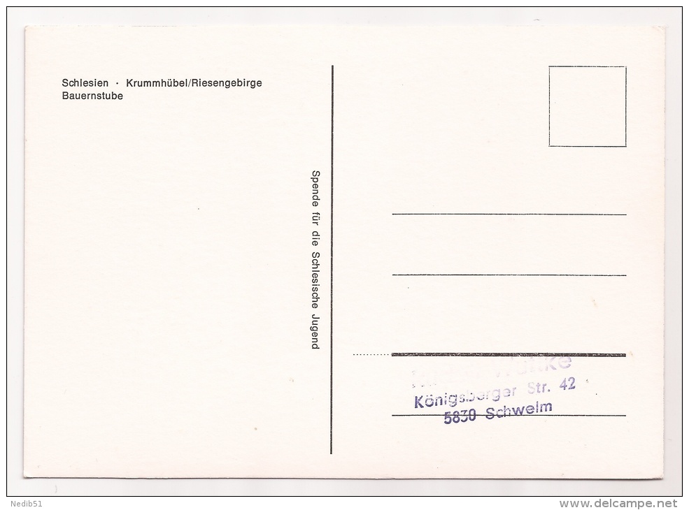 *** ALLEMAGNE *** SCHLESIEN *** KRUMMHÜBEL RIESENGEBIRGE *** BAUERNSTUBE *** - Görlitz