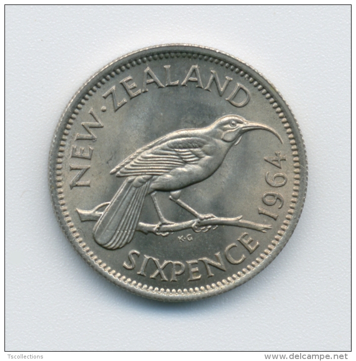 New Zealand Sixpence 1964 - New Zealand