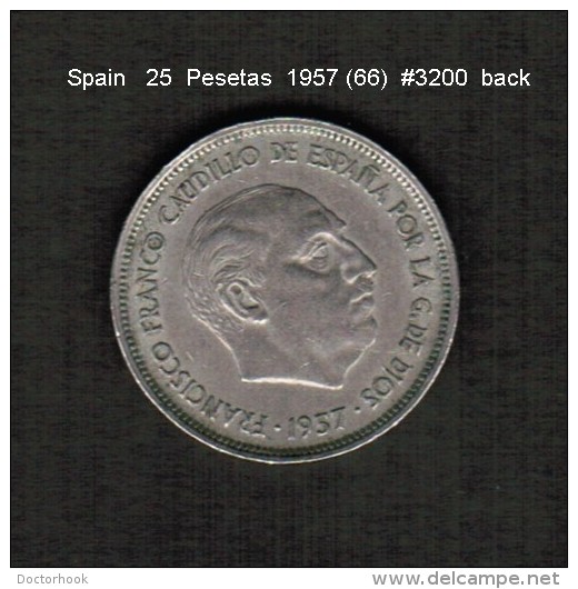 SPAIN    25  PESETAS  1957 (66)  (KM # 787) - 25 Pesetas