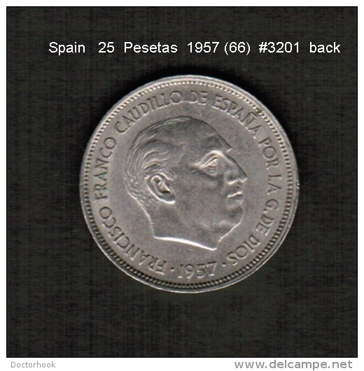 SPAIN    25  PESETAS  1957 (66)  (KM # 787) - 25 Pesetas