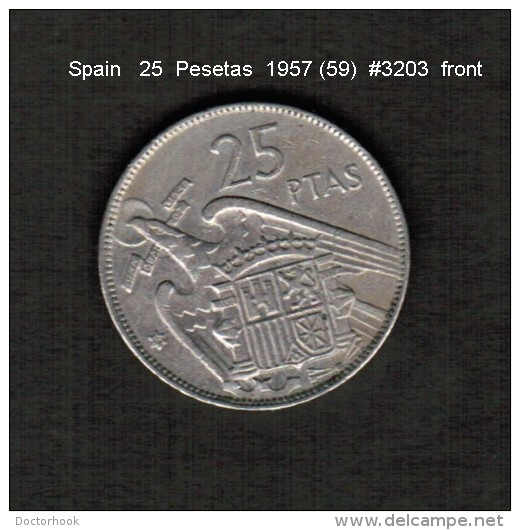 SPAIN    25  PESETAS  1957 (59)  (KM # 787) - 25 Pesetas