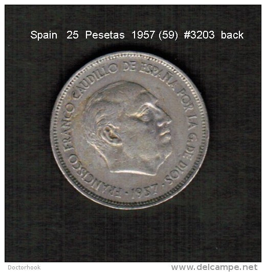 SPAIN    25  PESETAS  1957 (59)  (KM # 787) - 25 Pesetas