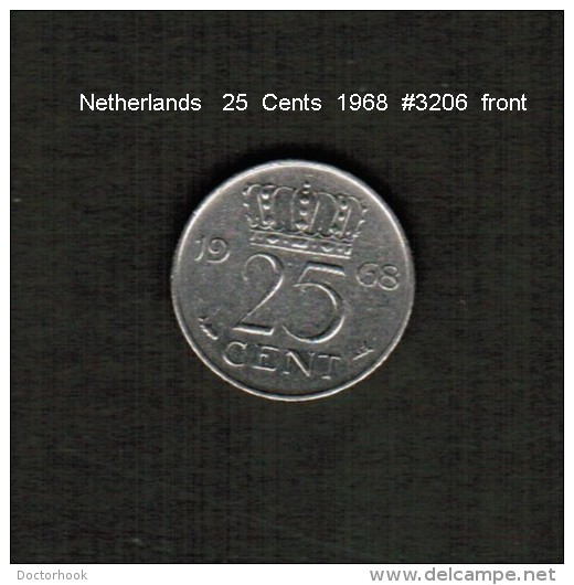 NETHERLANDS    25  CENTS  1968  (KM # 183) - 1948-1980 : Juliana