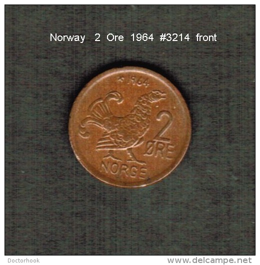 NORWAY    2  ORE  1964  (KM # 410) - Norvège