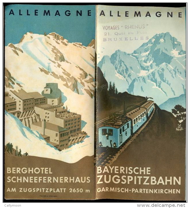 Allemagne -Ancien Dépliant - La Zugspitz - Par Chemin De Fer. - Collections