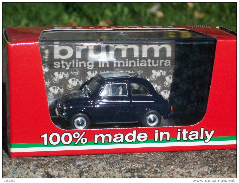 BRUMM -  R 405-08 FIAT 500D CHIUSA 1960 Blu Scuro LIMITED EDITION   AVEC SA BOITE Scala 1/43 - Brumm