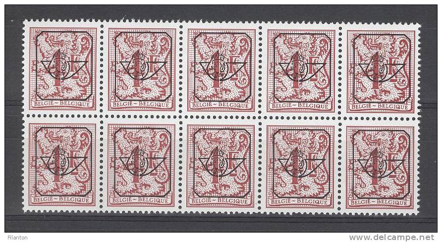 BELGIE - OBP Nr PRE 809 P7a (blok Van 10) - Typo Cijfer Op Leeuw - Préo/Precancels -  - MNH**  - Cote 6,00 € - Typos 1951-80 (Chiffre Sur Lion)