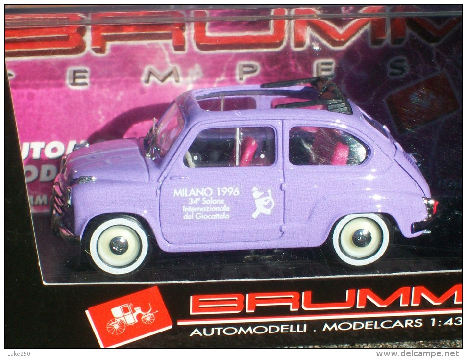 BRUMM -  FIAT 600 TRASFORMABILE 1956 APERTA SALONE DEL GIOCATTOLO MILANO 1996   AVEC SA BOITE Scala 1/43 - Brumm