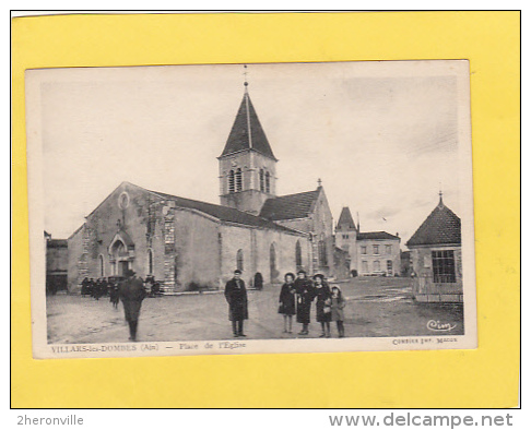 CPA - VILLARS Les DOMBES - Place De L´ Eglise - Ecrite Par Un Prisonnier Allemand Entre 1945 1947 - Villars-les-Dombes