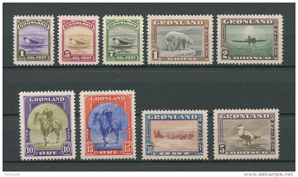 GROENLAND 1945 N° 10/18 ** Neufs MNH  Superbes  C 405 € Faune Chiens Ours Bateau Bateau, Boats, Animal - Neufs