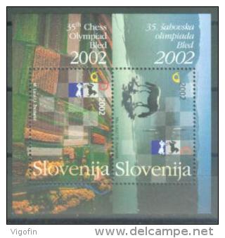 SI 2002-407-8 35.CHESS OLYMPIC GAMES BLED, SLOVENIA, S/S, MNH - Schach