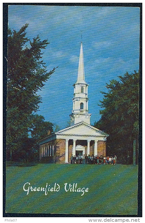 Martha-Mary Chapel. Greenfield Village, Dearborn Michigan.  ----- Postcard Not Traveled - Dearborn