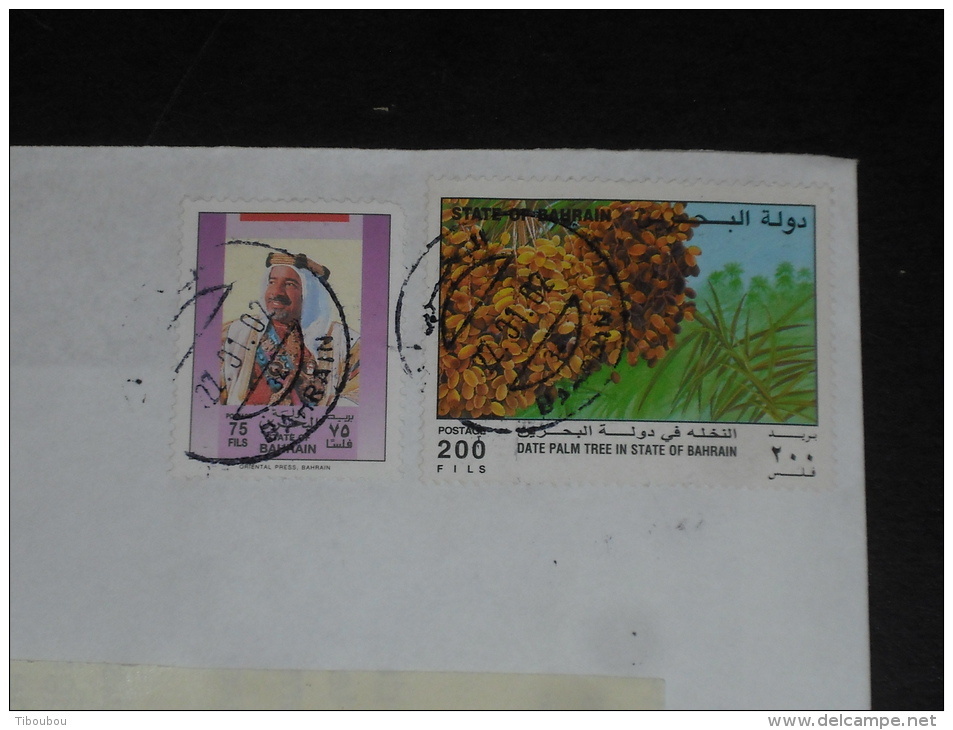 LETTRE BAHRAIN AVEC YT 382 ET 543 - EMIR CHEIKH ISA BEN SALMAN AL KHALIFA - FLORE ARBRE PALMIER DATTIER - Bahrain (1965-...)