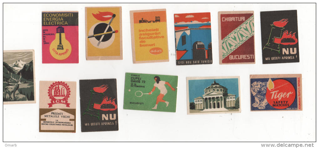 Alt421 Etichette Scatola Fiammiferi Matchbox Labels Allumettes Romania Politica Politic Sport Natura Safety Sicurezza - Scatole Di Fiammiferi - Etichette