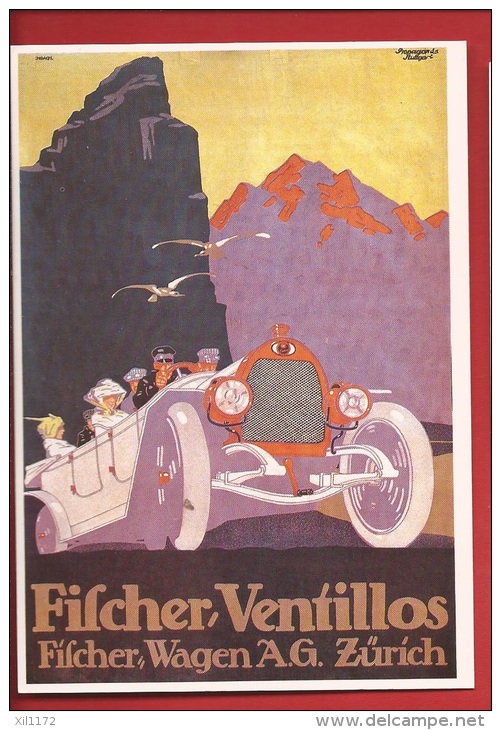 ATR-034 Repro Affiche Kirchbach 1914 Voitures Fischer Wagen AG Zürich, Fischer VEntillos. Non Circulé - Autres & Non Classés