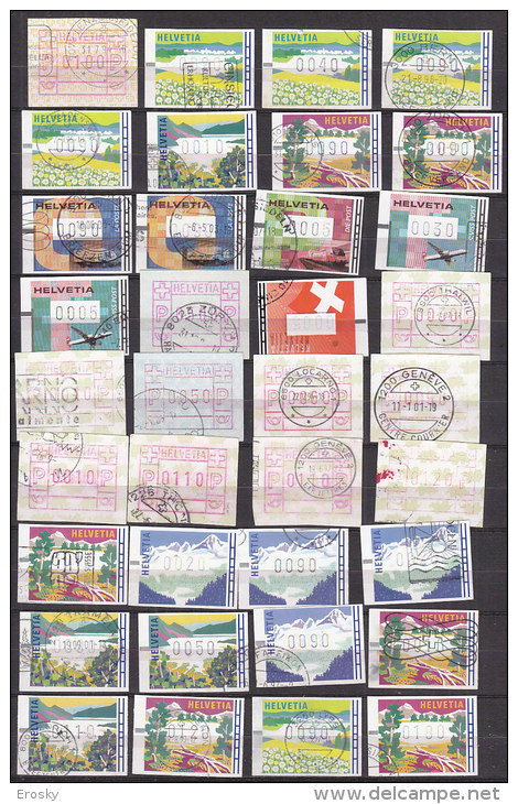 T3540 - SUISSE SWITZERLAND LOT DE TIMBRES DISTRIBUTEURS - Automatenzegels