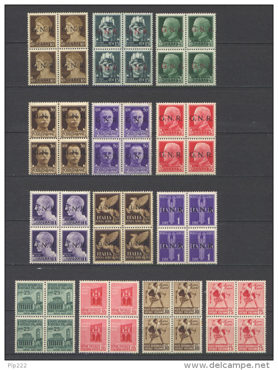 Italia  Repubblica Sociale 16 Quartine / Block Of 4 **/MNH VF/F - Nuovi