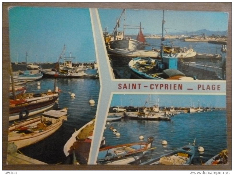 SAINT CYPRIEN-PLAGE (66).LOT DE 5 CARTES.LE PORT.MULTIVUES.VOIR DETAILS SVP . - Saint Cyprien