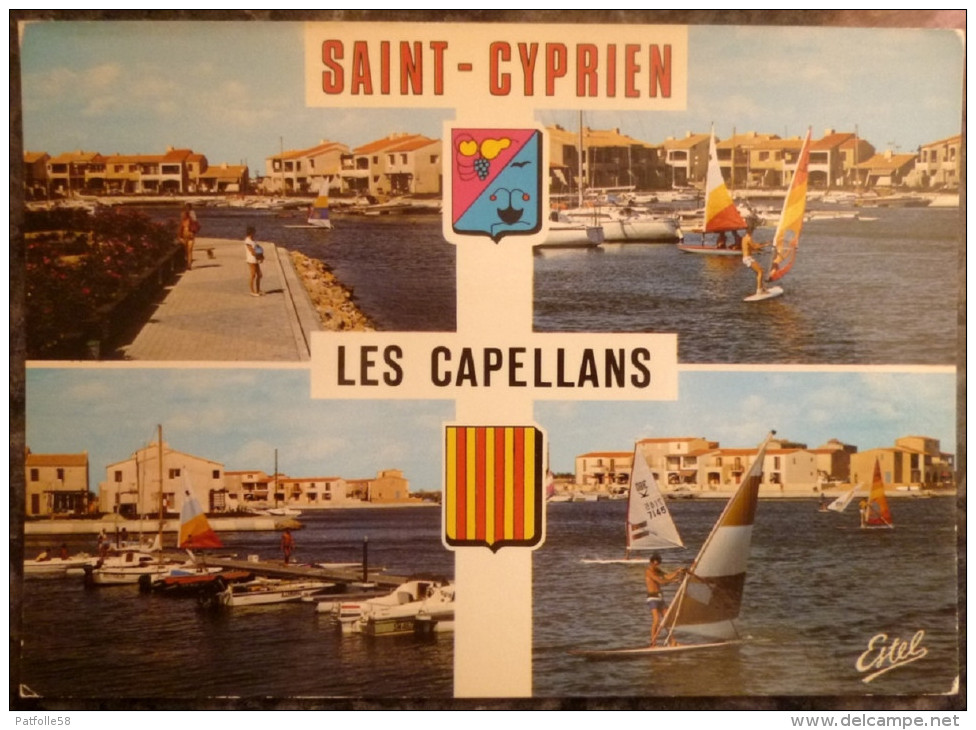 SAINT CYPRIEN-PLAGE (66).LOT DE 5 CARTES.LE PORT.MULTIVUES.VOIR DETAILS SVP . - Saint Cyprien