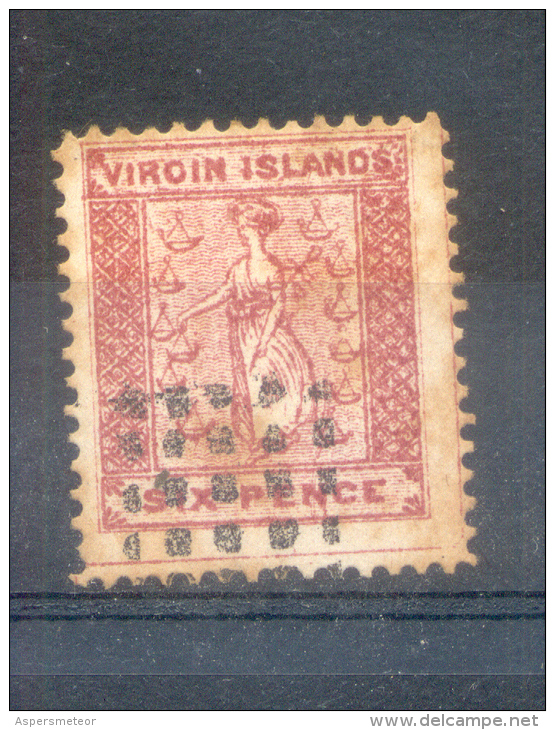BRITISH VIRGIN ISLANDS - ISLAS VIRGENES BRITANICAS YVERT. NR. 2 OBLITERE AÑO 1866 SAINTE URSULE - Britse Maagdeneilanden