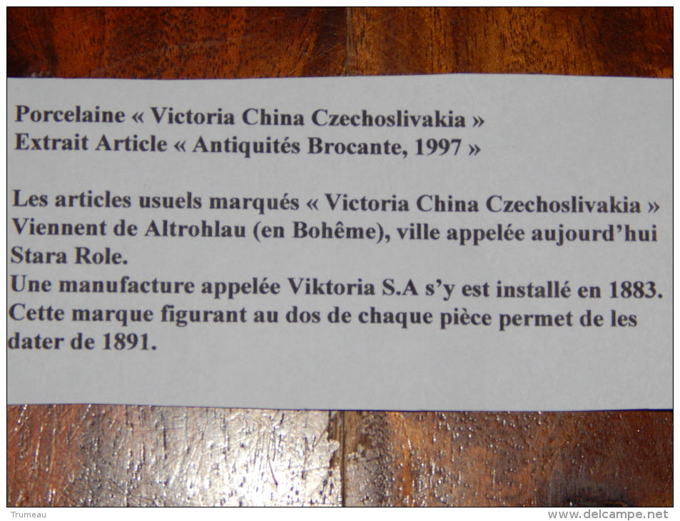 SERVICE A CAFE VICTORIA CHINA CZECHOSLIVAKIA ANNEE 1891 - Autres & Non Classés