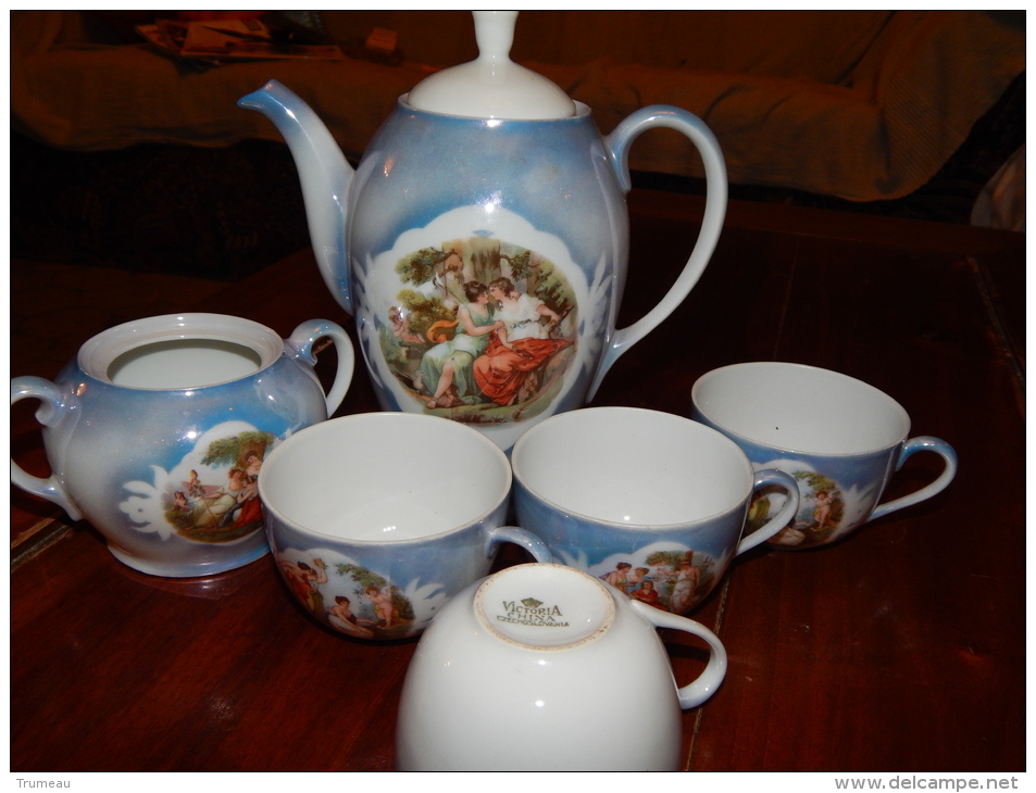 SERVICE A CAFE VICTORIA CHINA CZECHOSLIVAKIA ANNEE 1891 - Andere & Zonder Classificatie