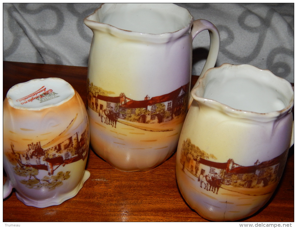 VICTORIA CHINA CZECHOSLIVAKIA 3 POTS A LAIT ANNEE 1891 NUMEROTE 157 - Andere & Zonder Classificatie