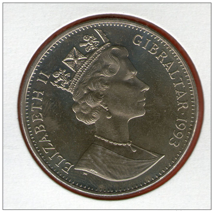 GIBRALTAR *** 1 Crown / Corona  1993 ***  Tales Of Peter Rabbit - Tom Kitten With Mother Cat - Cu-Ni - 38.8 Mm - KM# 213 - Gibraltar