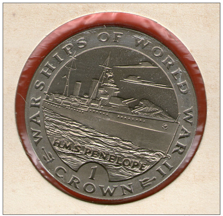 GIBRALTAR *** 1 Crown / Corona  1993 ***  Warships Of WWII - HMS Penelope- Cu-Ni - 38.8 Mm - KM# 119 - Gibraltar