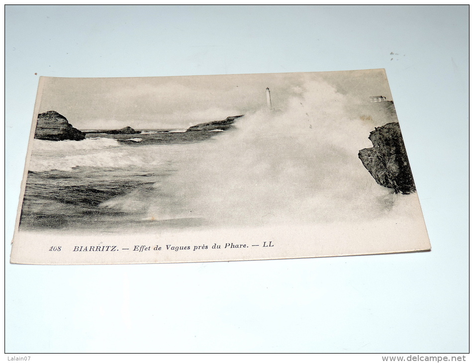 Carte Postale Ancienne : BIARRITZ : Effets De Vagues Sur Le Phare - Biarritz