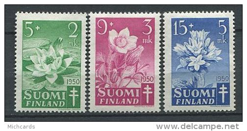 FINLANDE 1950 - Medecine Fleurs - Neuf * (MLH) AVEC Trace De  Charniere (Yvert 368/70) - Unused Stamps