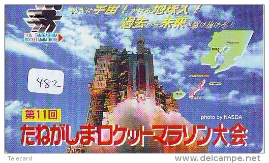 Télécarte Japon ESPACE * Phonecard JAPAN * SPACE SHUTTLE  (482)  PLANETE * COSMOS * GLOBE * TK * WELTRAUM * NASDA - Astronomia
