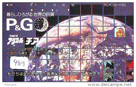 Télécarte Japon ESPACE * Phonecard JAPAN * SPACE SHUTTLE  (489)  PLANETE * COSMOS * GLOBE * TK * WELTRAUM * - Astronomie