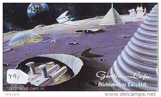 Télécarte Japon ESPACE * Phonecard JAPAN * SPACE SHUTTLE  (491)  PLANETE * COSMOS * GLOBE * TK * WELTRAUM * - Astronomie