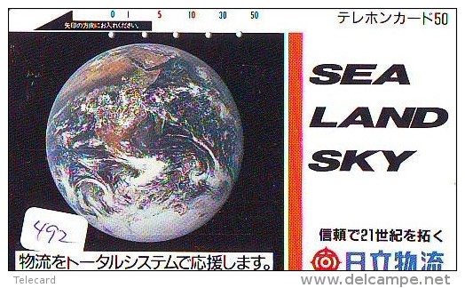 Télécarte Japon ESPACE * Phonecard JAPAN * SPACE SHUTTLE  (492)  PLANETE * COSMOS * GLOBE * TK * WELTRAUM * - Astronomia