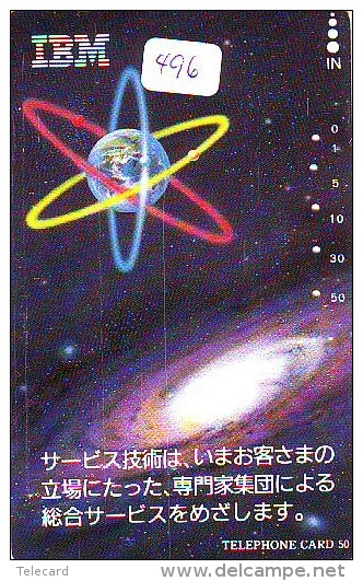 Télécarte Japon ESPACE * Phonecard JAPAN * SPACE SHUTTLE  (496)  PLANETE * COSMOS * GLOBE * TK * WELTRAUM * IBM - Astronomy