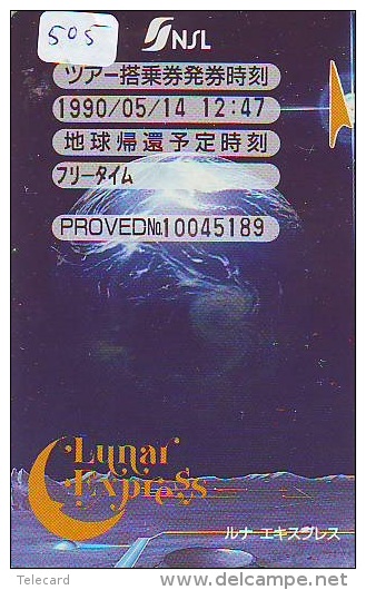 Télécarte Japon ESPACE * Phonecard JAPAN (505) SPACE * PLANETE * COSMOS * GLOBE * TK * WELTRAUM * SPECTRUM * UNIVERSUM - Astronomie