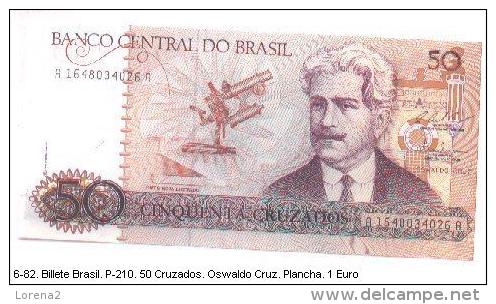 Billex6-82. Billete Brasil P-210- 50 Cruzados. Oswaldo Cruz - Brasil
