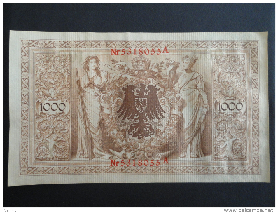 1910 A - 21 Avril 1910 - Billet 1000 Mark - Allemagne - Série A : N° 5318055 A - ReichsBanknote Deutschland Germany - 1.000 Mark