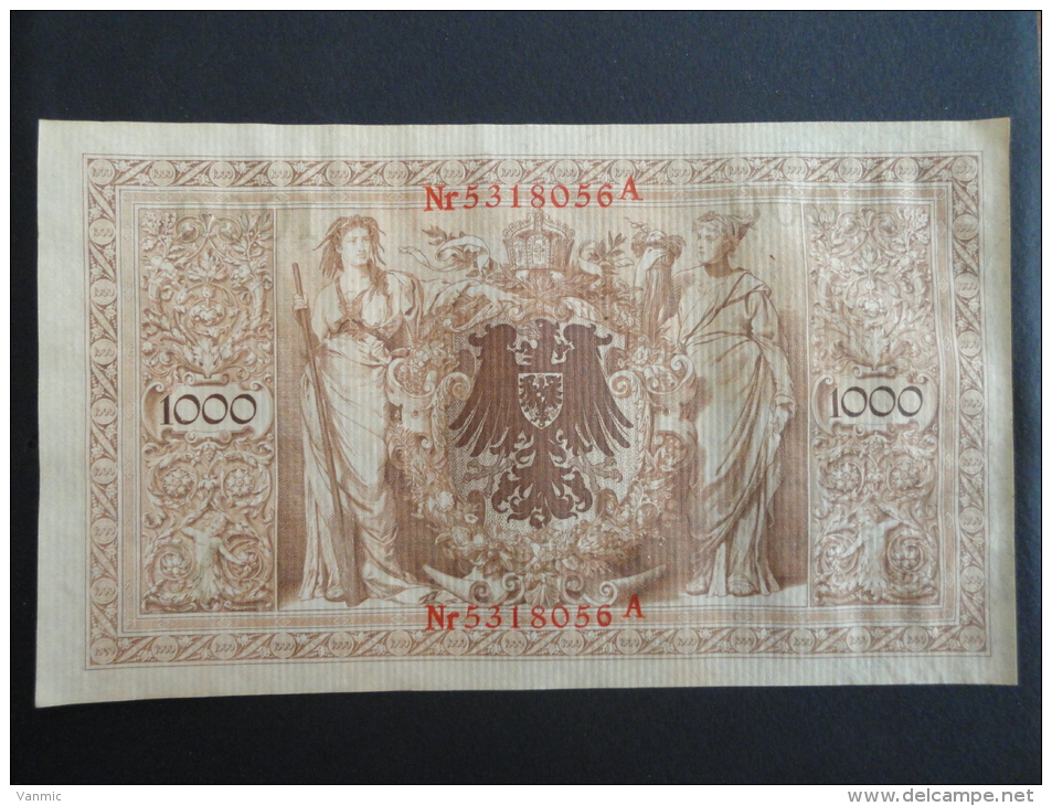 1910 A - 21 Avril 1910 - Billet 1000 Mark - Allemagne - Série A : N° 5318056 A - ReichsBanknote Deutschland Germany - 1000 Mark