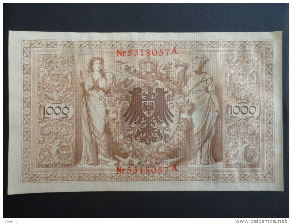 1910 A - 21 Avril 1910 - Billet 1000 Mark - Allemagne - Série A : N° 5318057 A - ReichsBanknote Deutschland Germany - 1.000 Mark