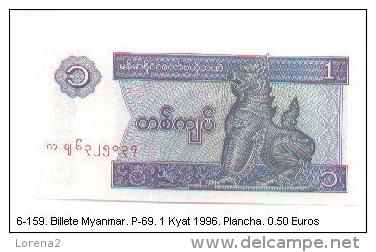 Billex6-159. Billete Myanmar P-69.1 Kyat 1996 - Myanmar