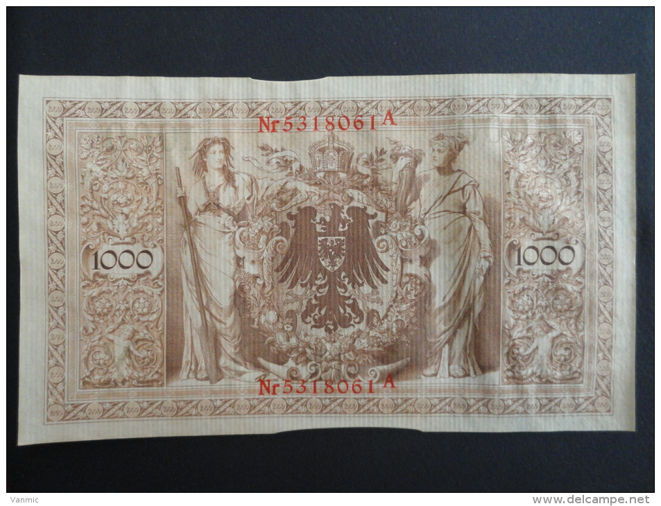 1910 A - 21 Avril 1910 - Billet 1000 Mark - Allemagne - Série A : N° 5318061 A - ReichsBanknote Deutschland Germany - 1000 Mark