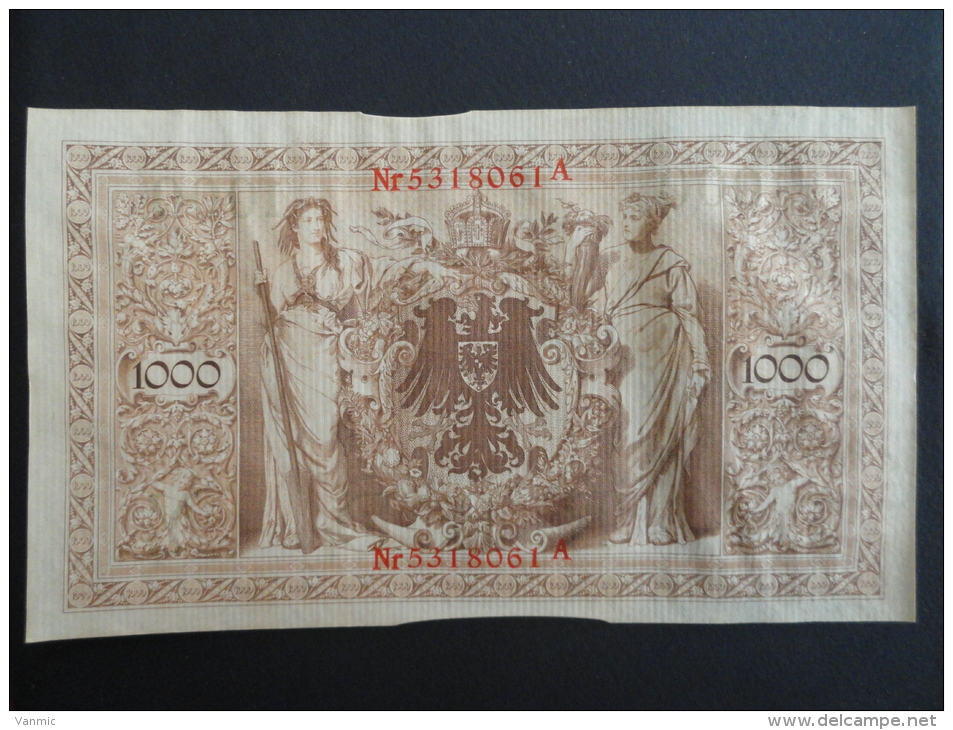 1910 A - 21 Avril 1910 - Billet 1000 Mark - Allemagne - Série A : N° 5318061 A - ReichsBanknote Deutschland Germany - 1.000 Mark