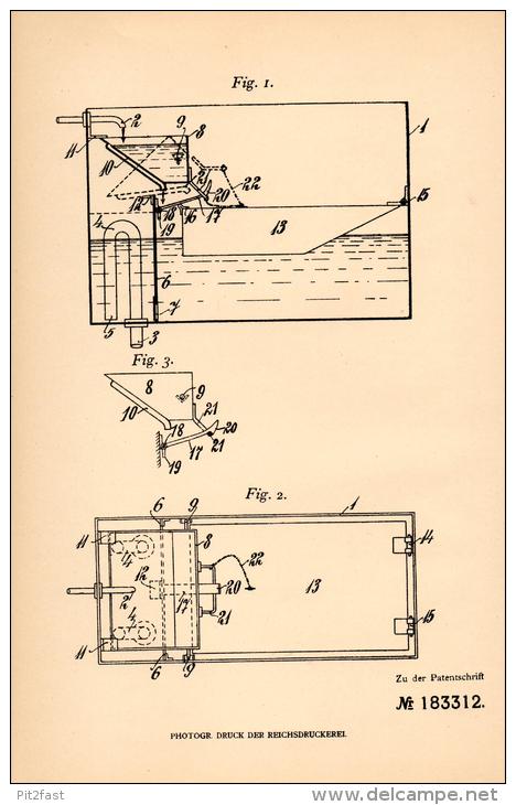 Original Patentschrift - V. Fischer In Letky B. Libschitz , 1905, Spülapparat Mit Schwimmer , Sanitär , Libcice , Moldau - Historische Dokumente