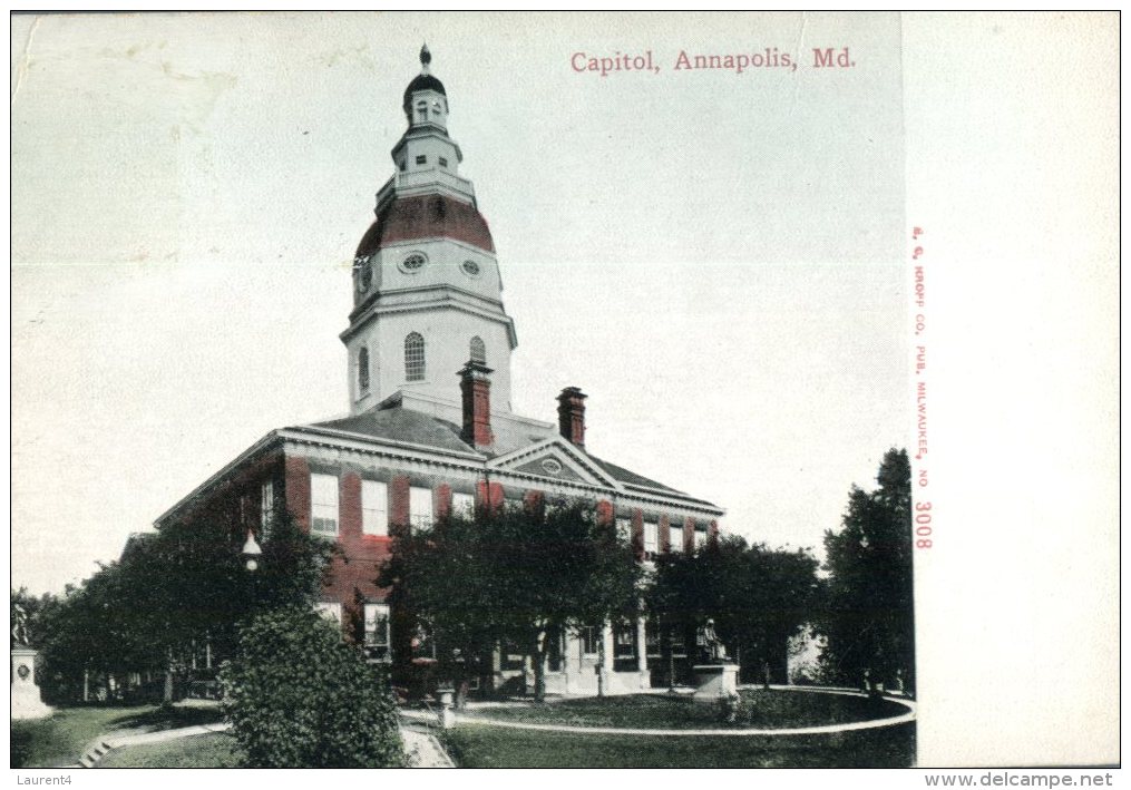 (618) Very Old Postcard USA Carte Ancienne -  State Capitol Maryland - Annapolis
