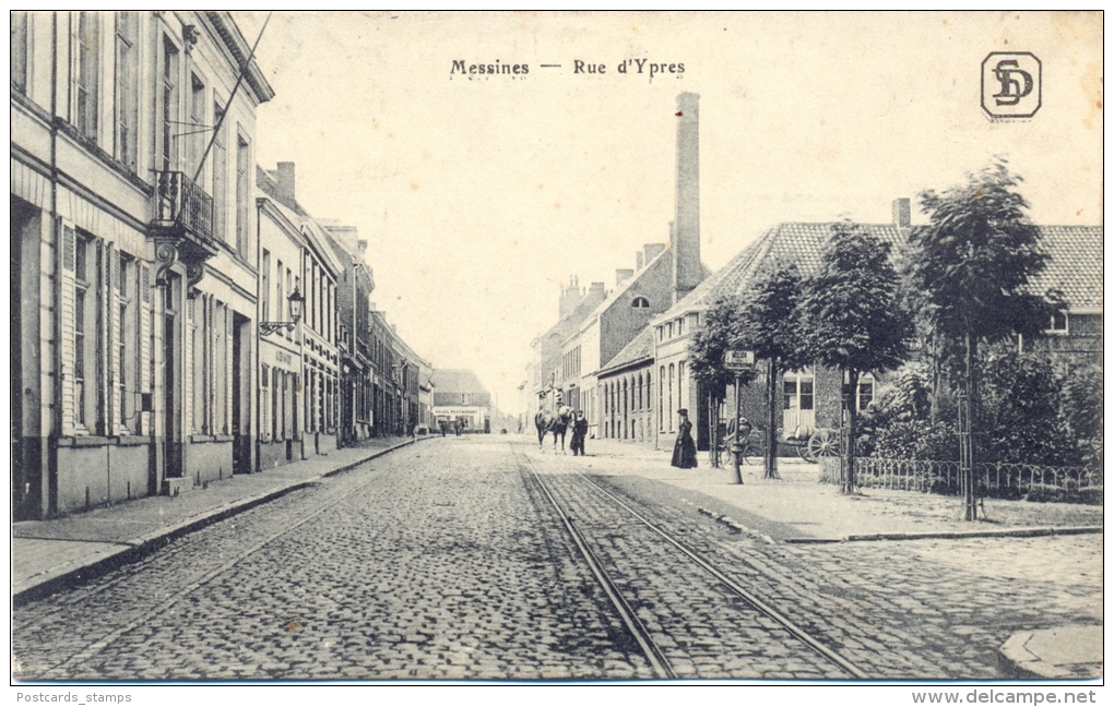 Messines, Rue D`Ypres, 1. WK, Feldpost-AK, 1915 - Messines - Mesen