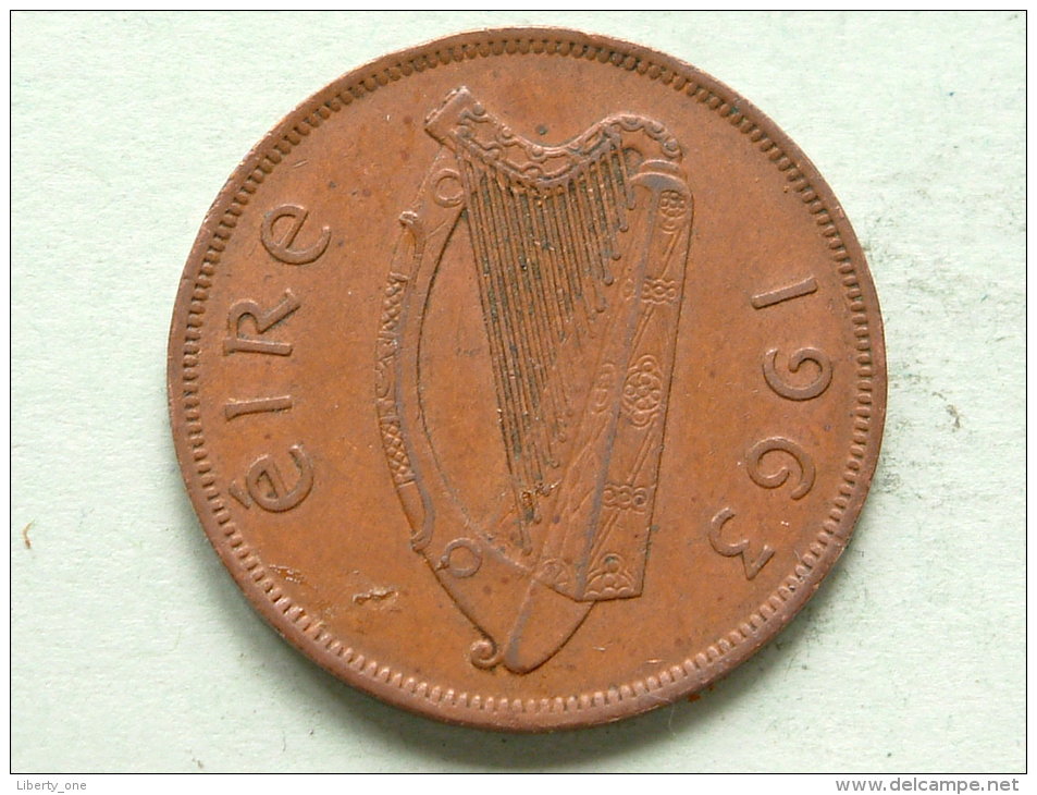 1963 - 1 PENNY / KM 11 ( Uncleaned Coin / For Grade, Please See Photo ) !! - Irland