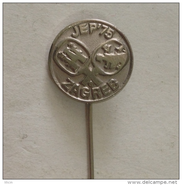 Badge / Pin ZN000541 - Table Tennis (Ping Pong) Yugoslavia Croatia Zagreb JEP Junior World Championships 1975 - Tenis De Mesa